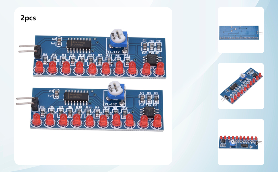 2 Pcs NE555+CD4017 LED Chaser Water Flowing Light Module