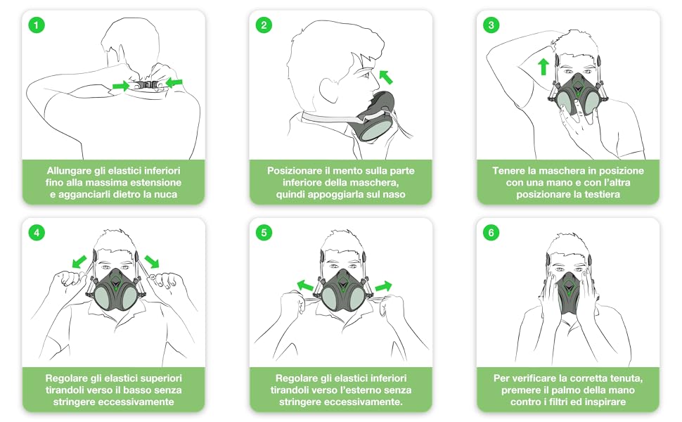 BLS 8600next A1P2 R D istruzioni di indossaggio