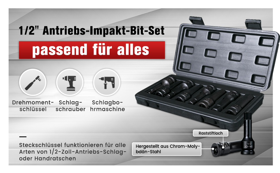 Set di punte ad impatto per cacciaviti ad esagono interno