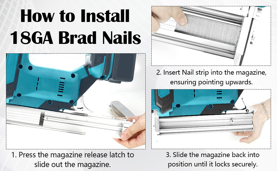 TECKZOON Upgrade kabellose Akku Nagelpistole Nailer 900W kompatibel mit Makita 21V akku