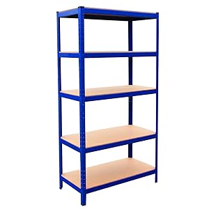 Racking T-Rax - Scaffali in metallo, blu, 90 cm di larghezza, 45 cm di profondità
