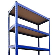 Racking T-Rax - Scaffali in metallo, blu, 90 cm di larghezza, 45 cm di profondità