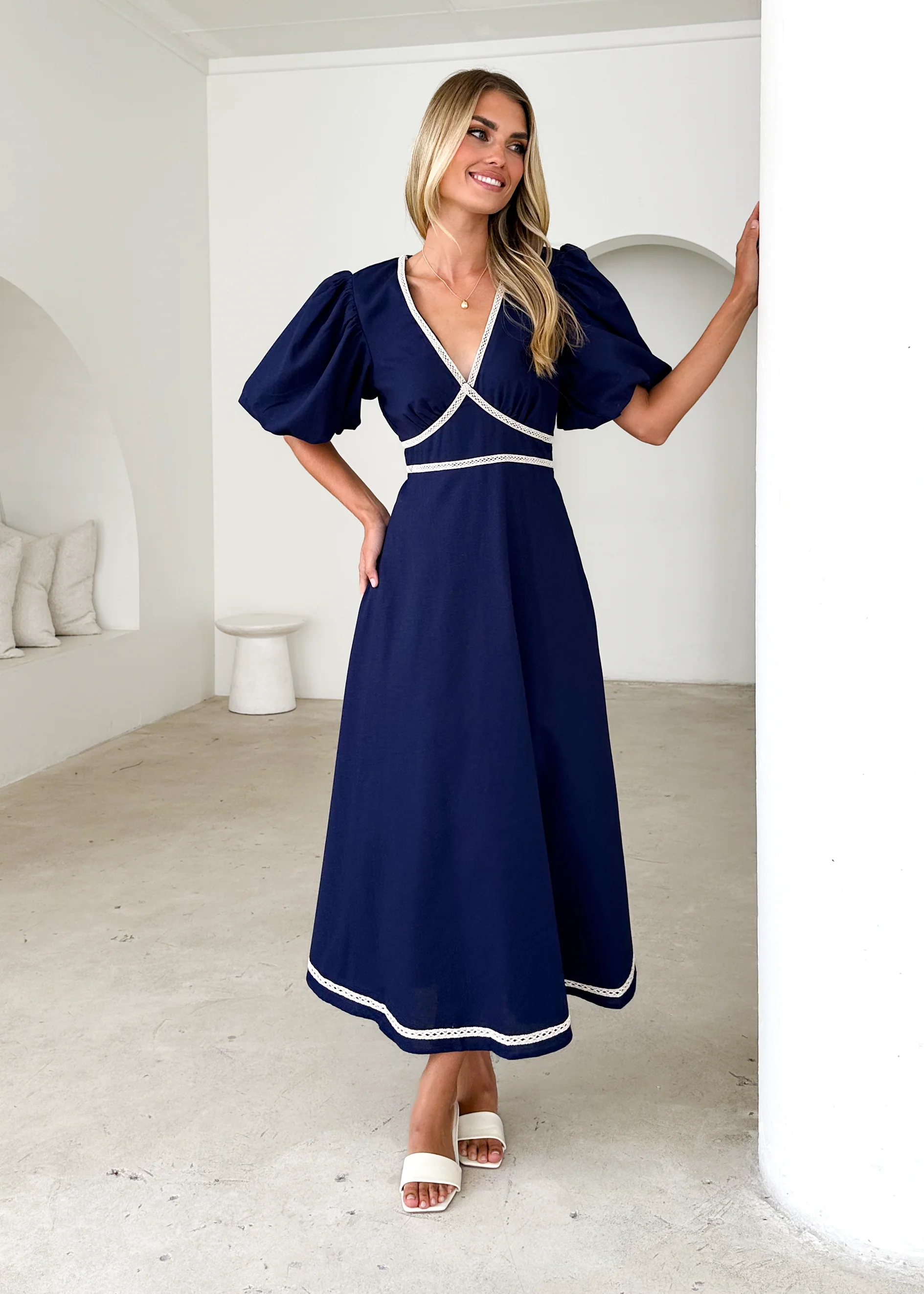 Ellodie Maxi Dress - Navy - Honorern