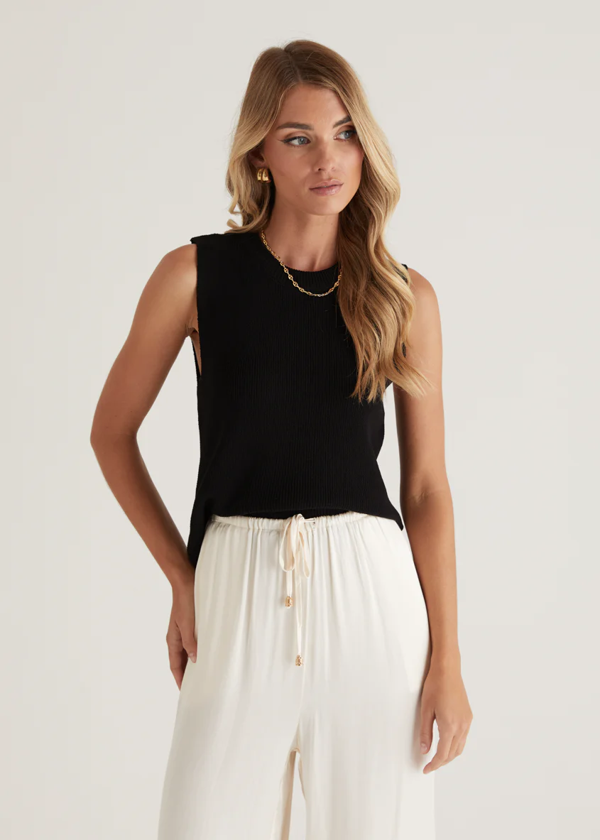 Jaylee Knit Tank - Black - Honorern