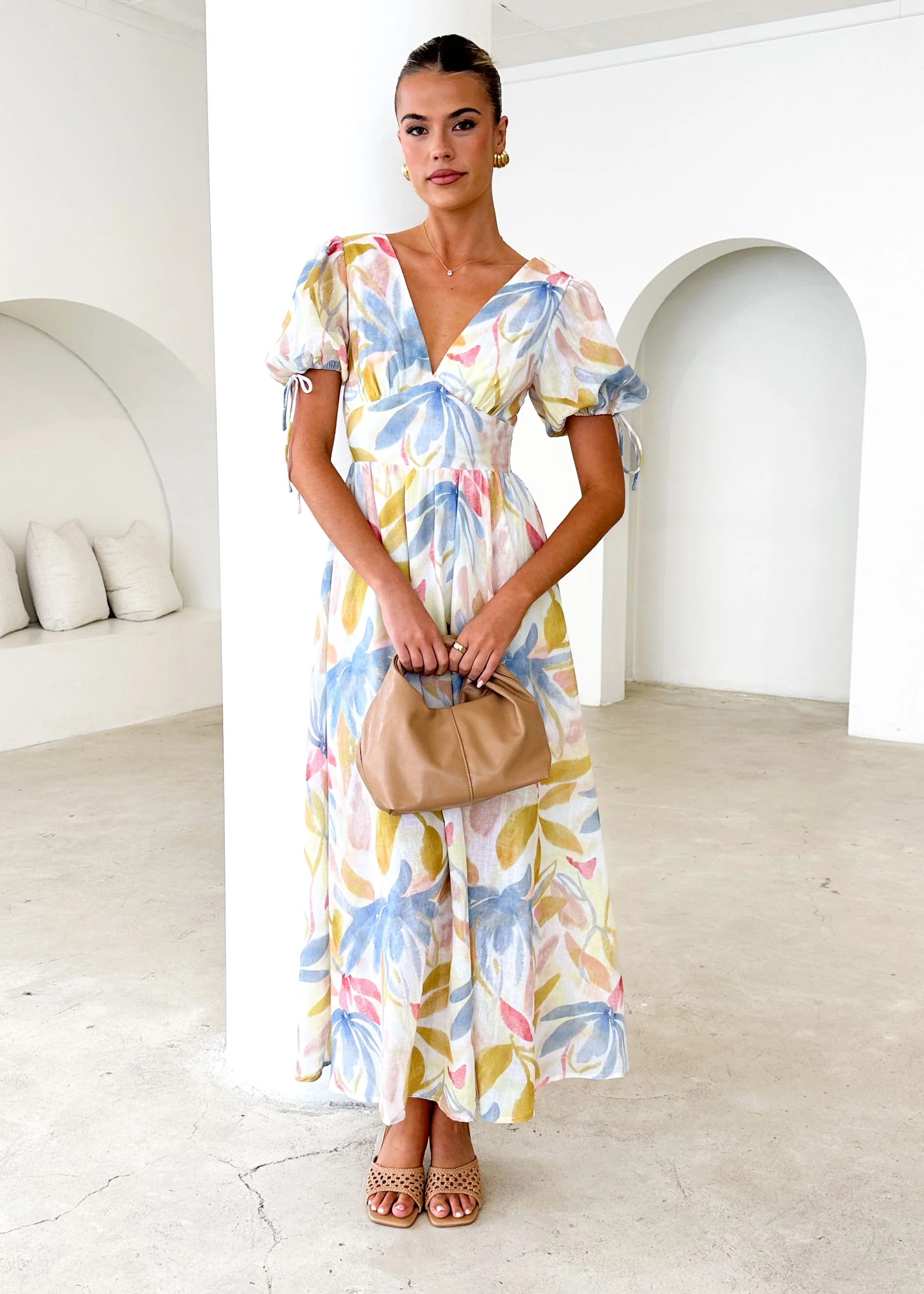 Malu Maxi Dress - Blue Palm - Honorern