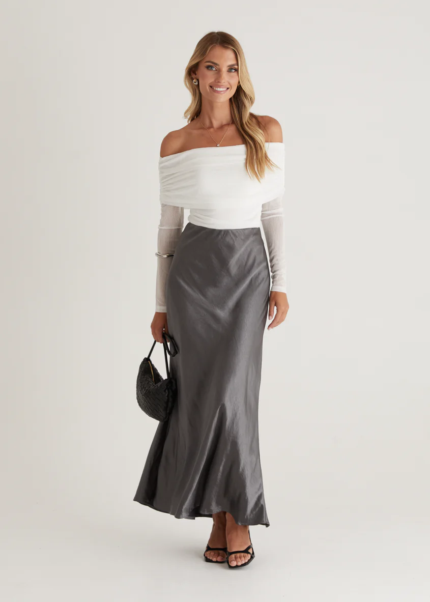 Rosalie Mid Skirt - Charcoal - Honorern