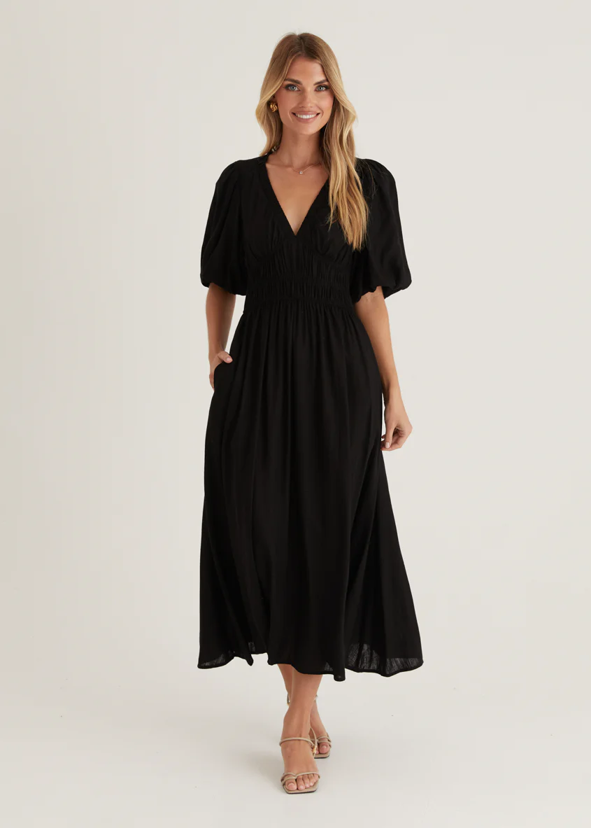 Mecca Maxi Dress - Black - Honorern