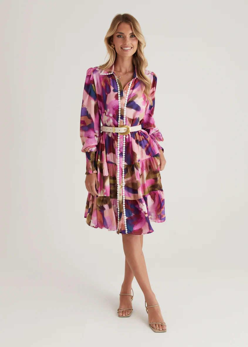 Santorini Dress - Orchid Floral - Honorern