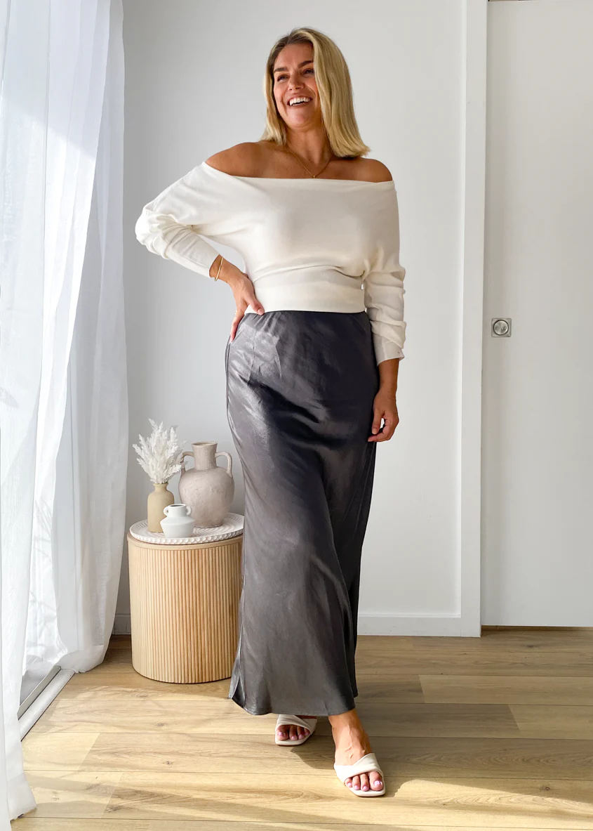 Rosalie Mid Skirt - Charcoal - Honorern