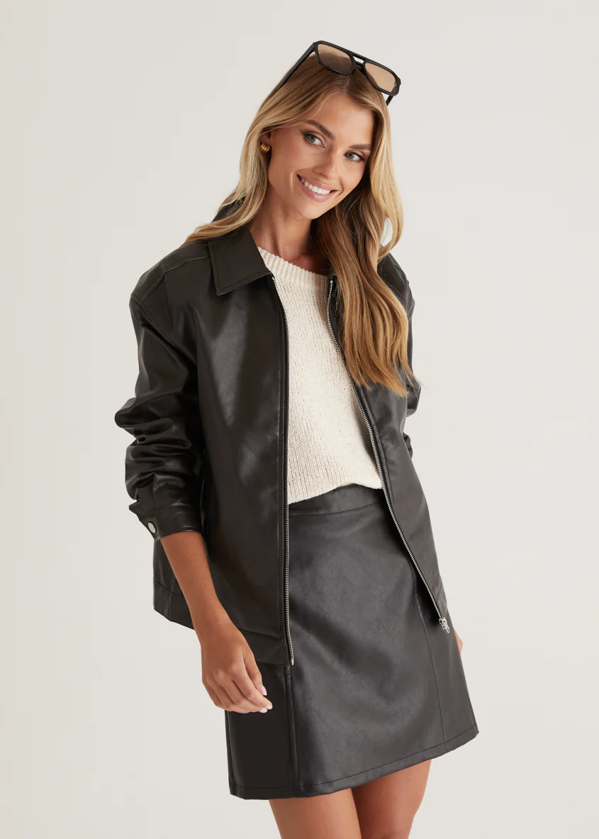 Arrabelle PU Jacket - Black - Honorern