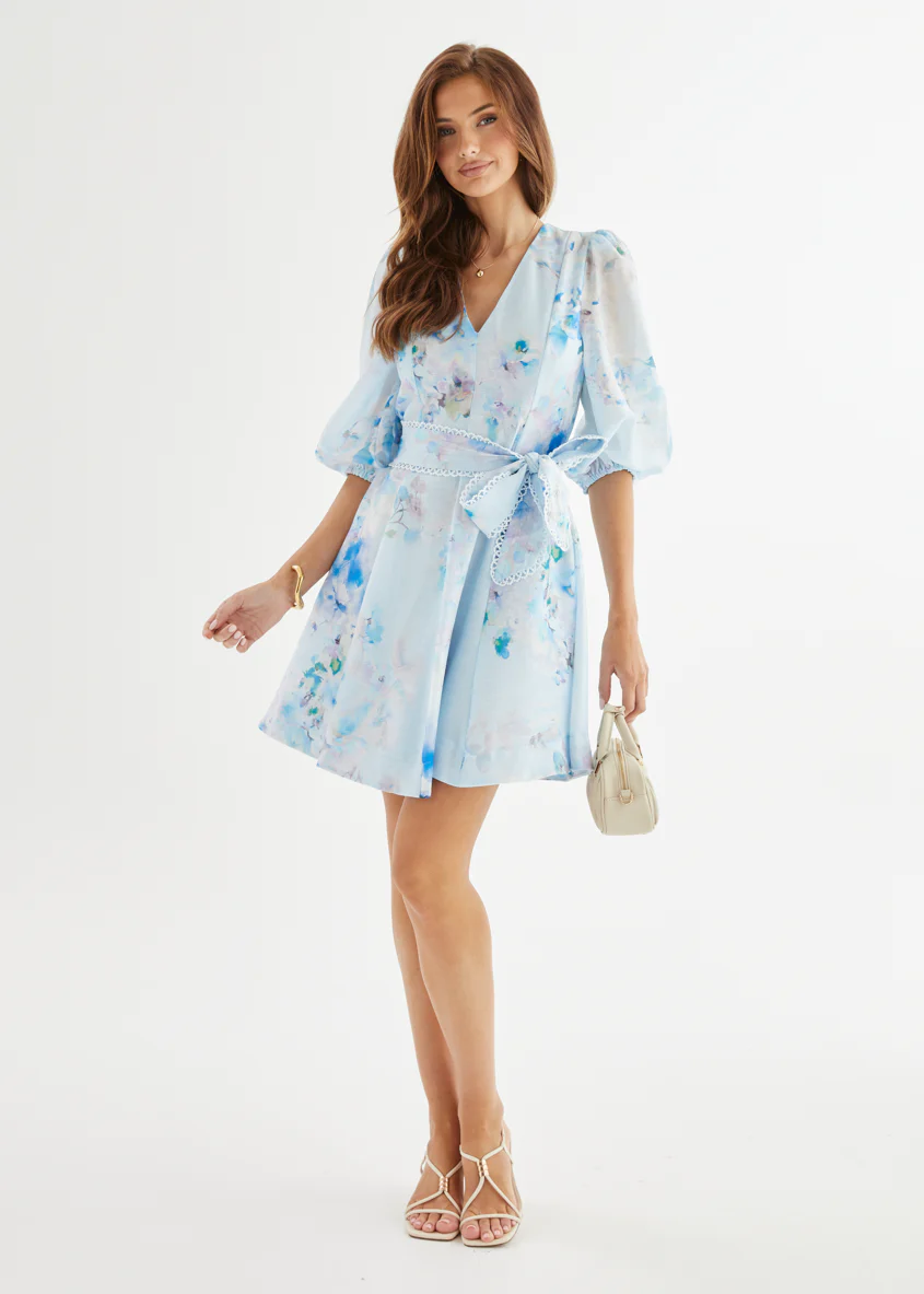Jolene Dress - Blue Floral - Honorern