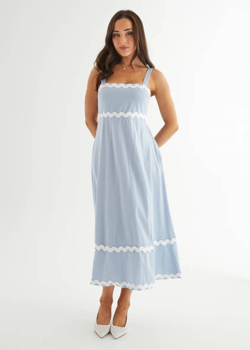 Vanya Maxi Dress - Blue - Honorern