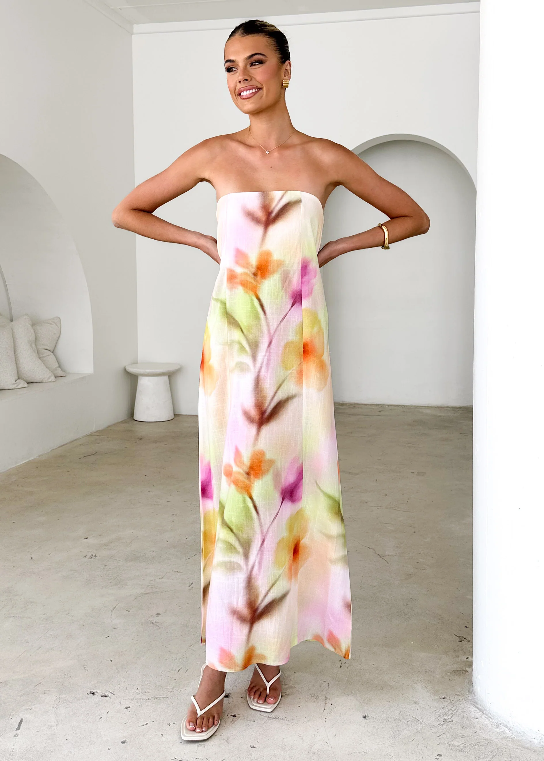 Klarna Strapless Maxi Dress - Pastel Bethany - Honorern