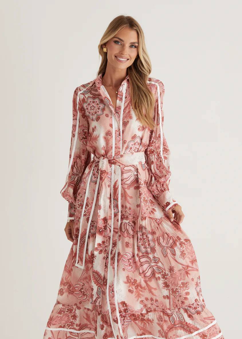 Juliet Maxi Dress - Wine Paisley - Honorern