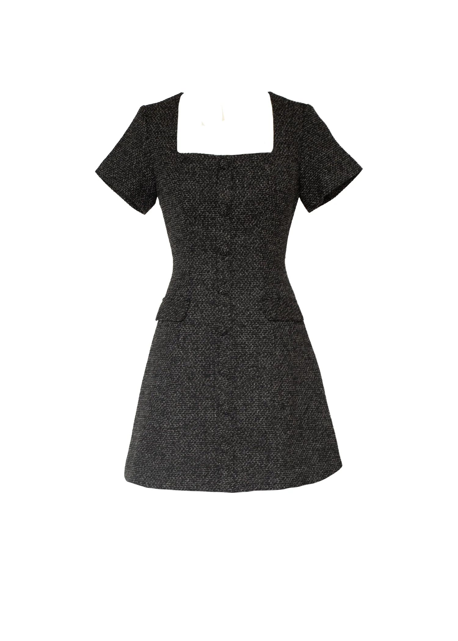 Silvia Dress - Black Marl - Honorern
