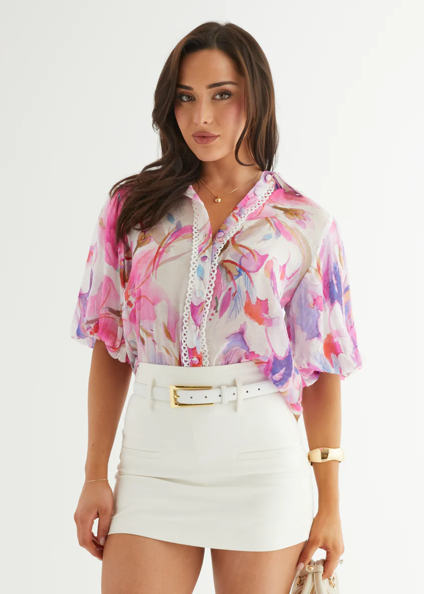 Lilly Blouse - Pink Bouquet - Honorern
