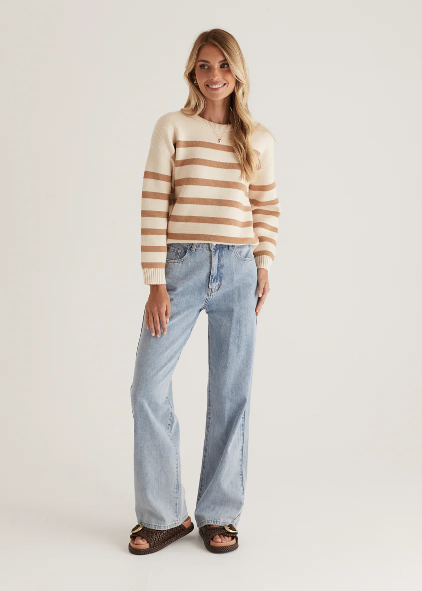 Coastalla Sweater - Beige Stripe - Honorern