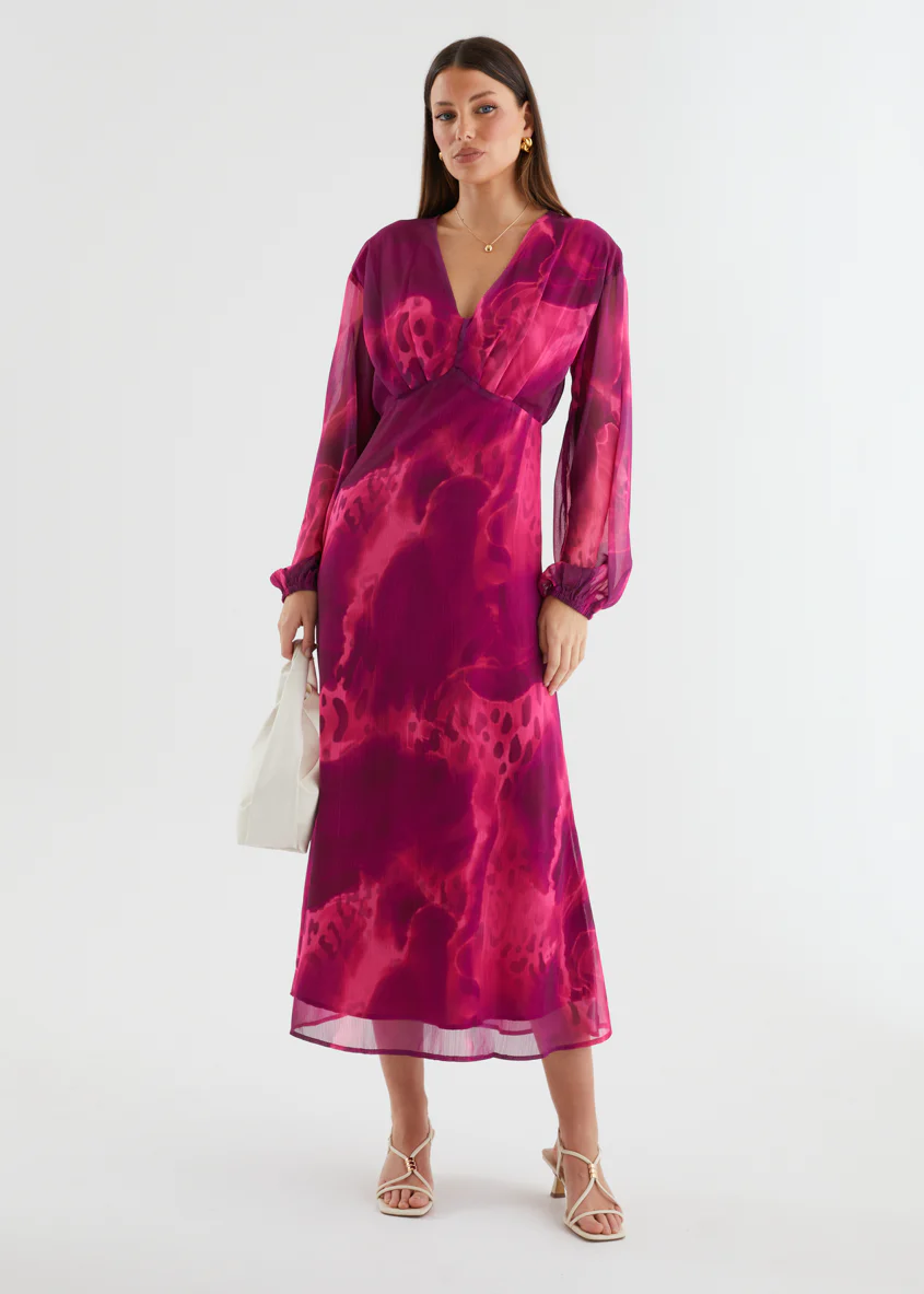 Primavera Maxi Dress - Pink Splash - Honorern