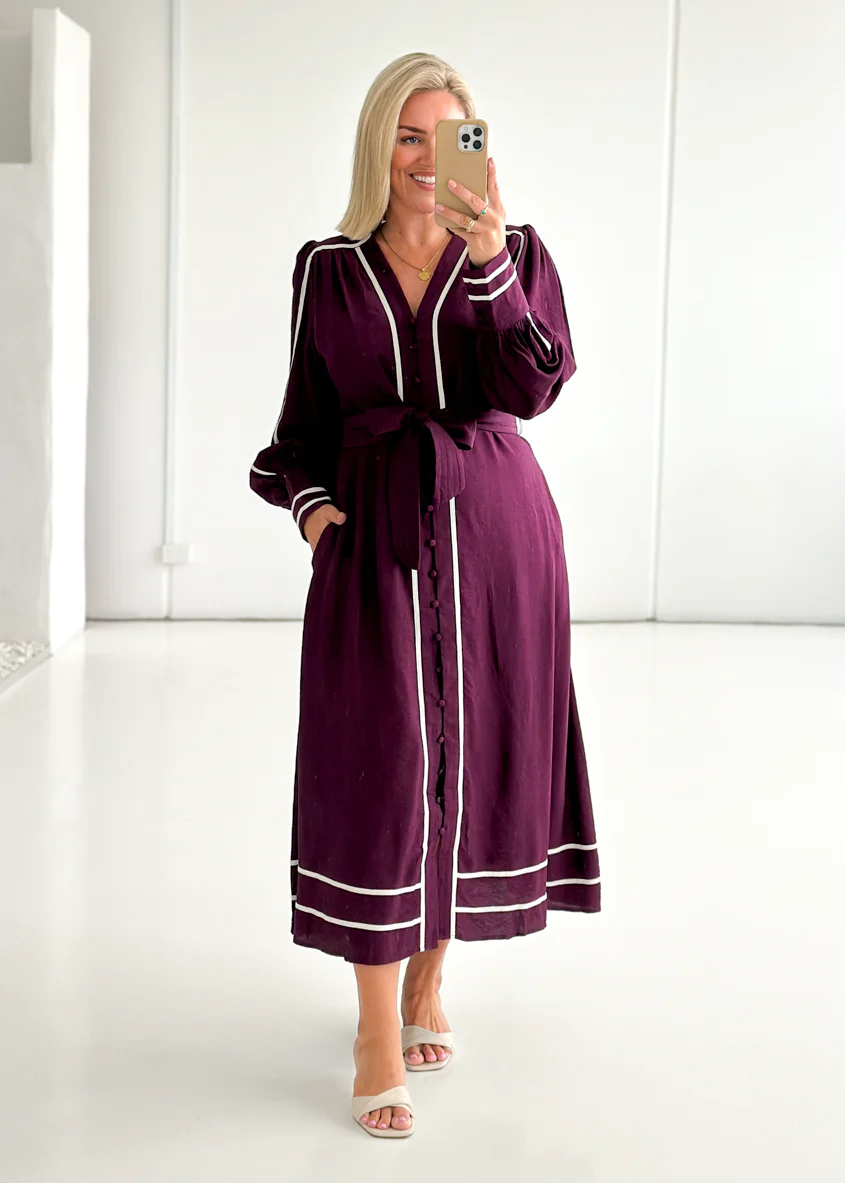 Melody Maxi Dress - Plum - Honorern