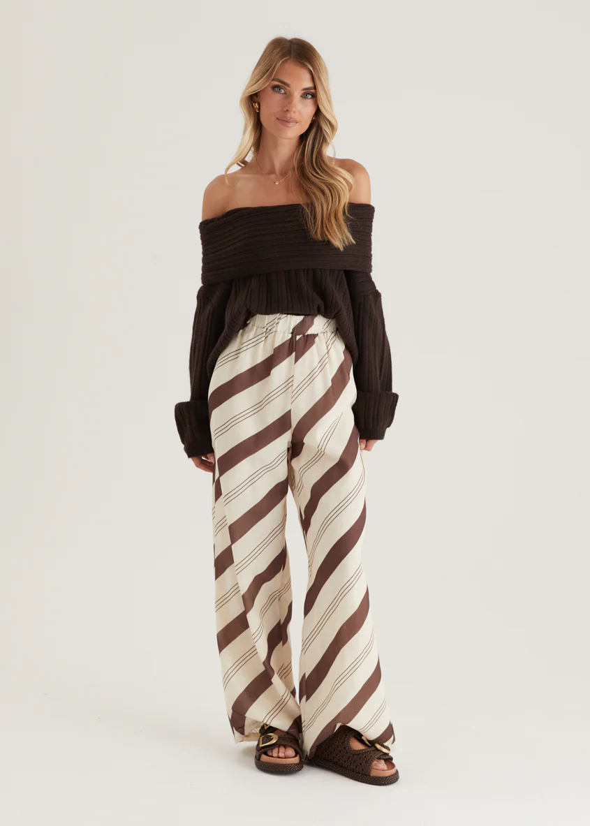 Jessa Pants - Choc Stripe - Honorern