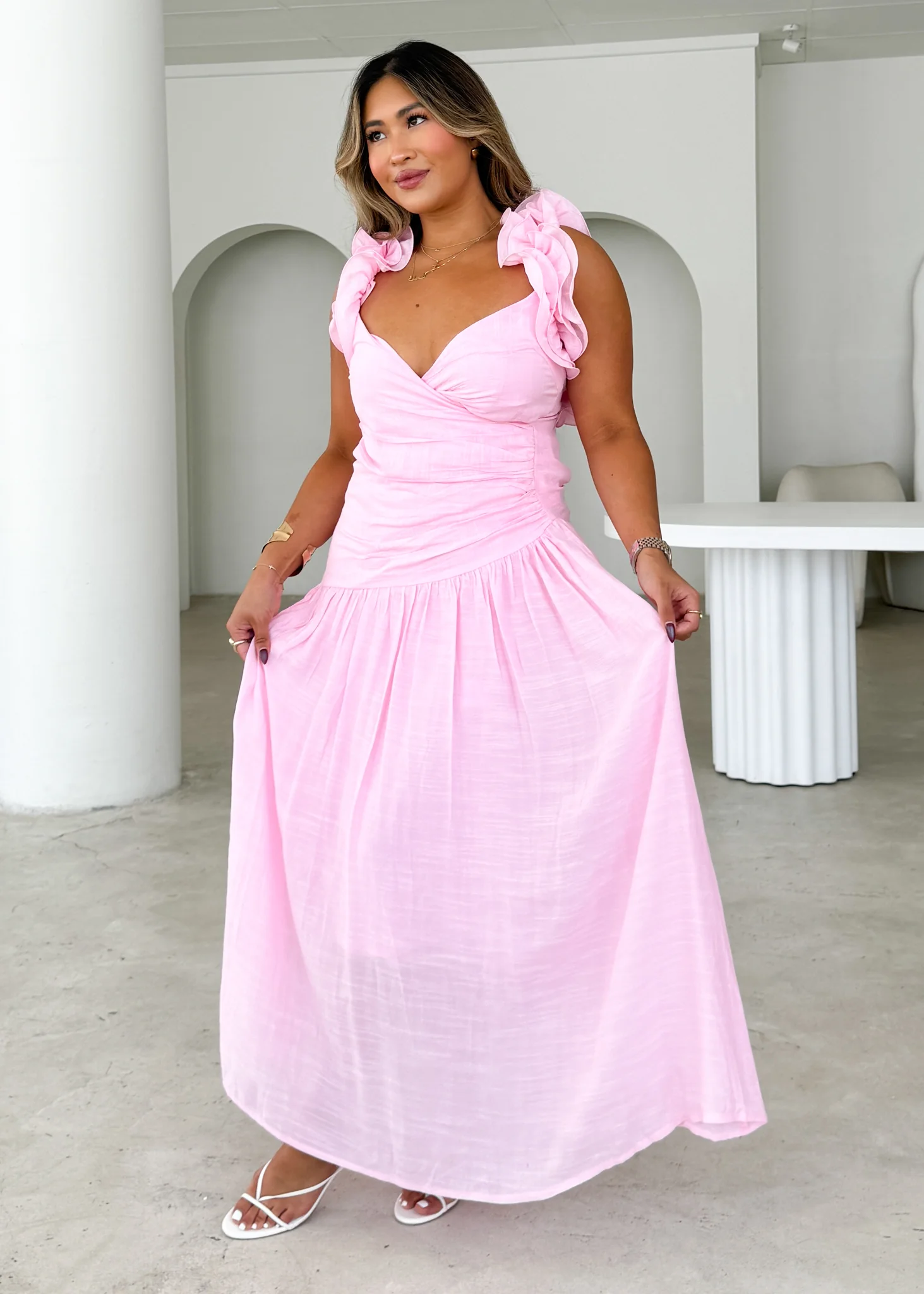 Allara Maxi Dress - Blush - Honorern