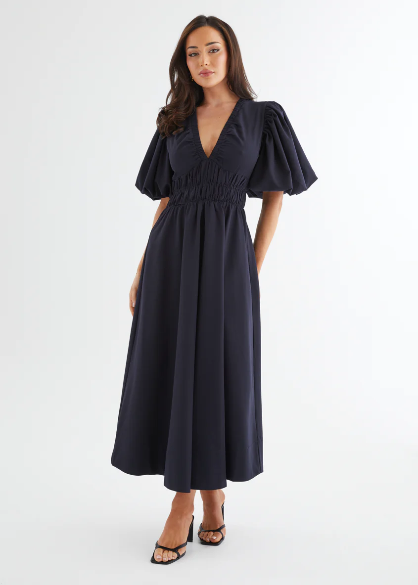 Misori Midi Dress - Indigo - Honorern