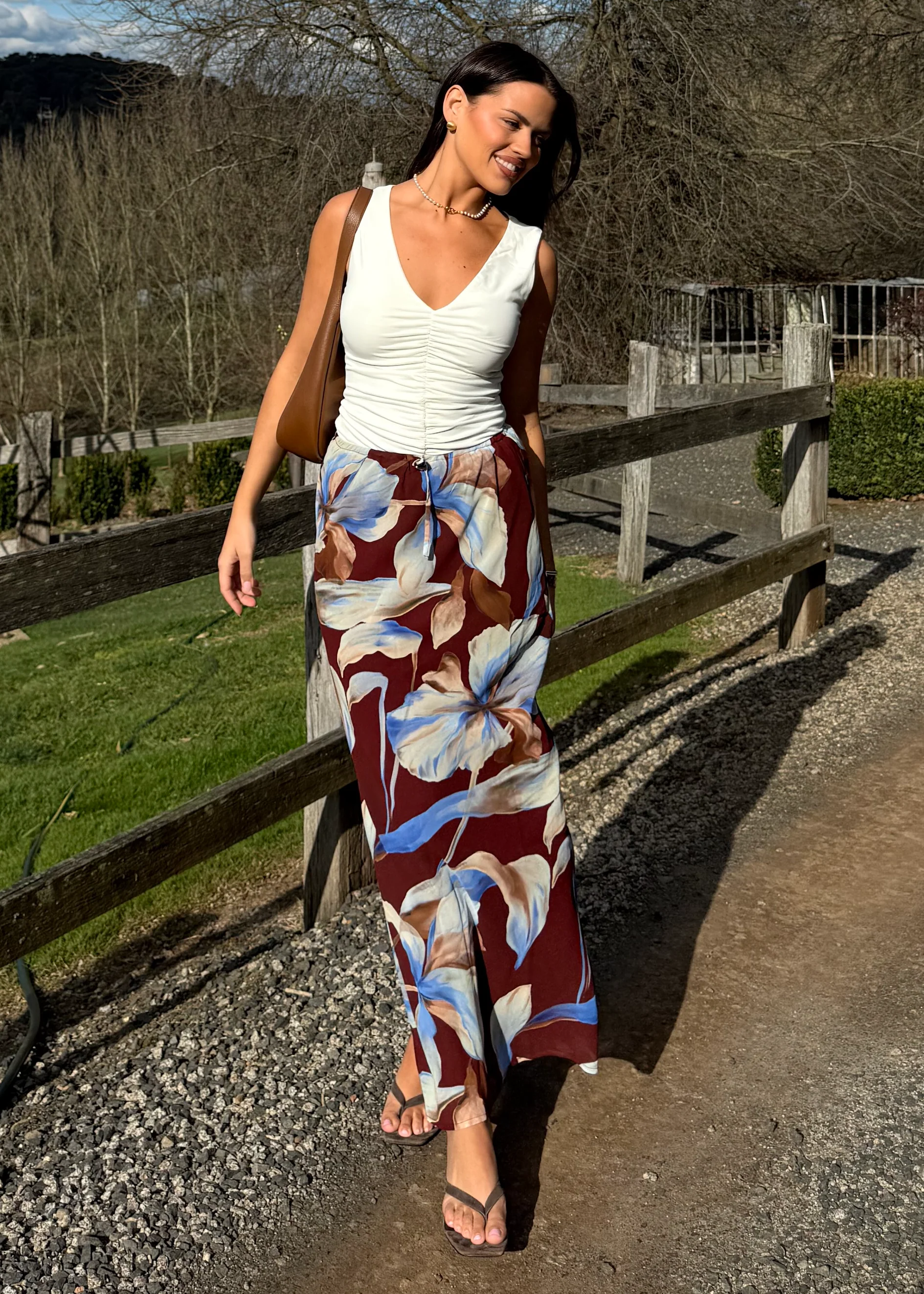 Skyla Maxi Skirt - Burgundy Anya - Honorern