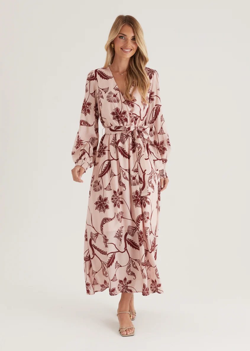 Runaway Maxi Dress - Blush Floral - Honorern