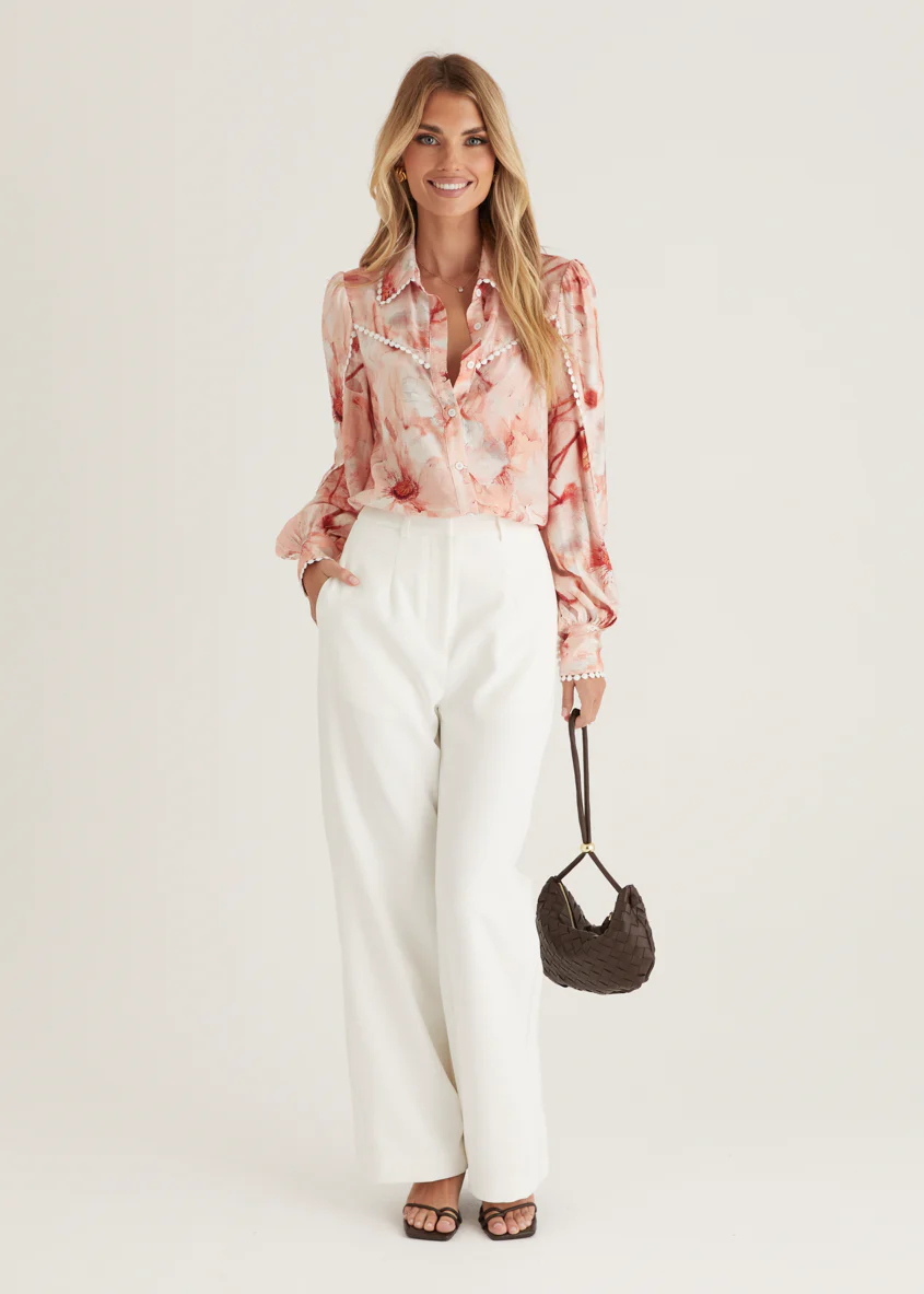 Misha Shirt - Peach Floral - Honorern