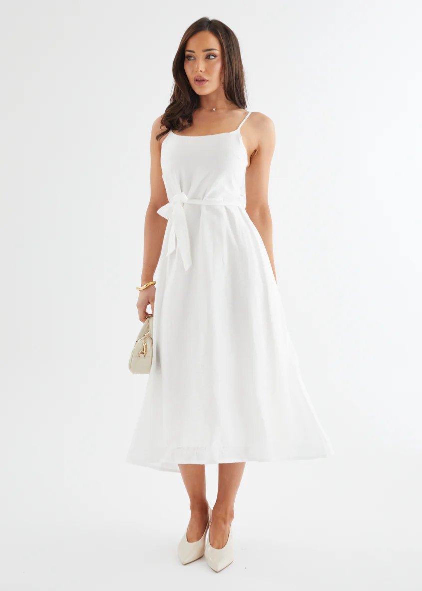 Andrea Midi Dress - Off White - Honorern