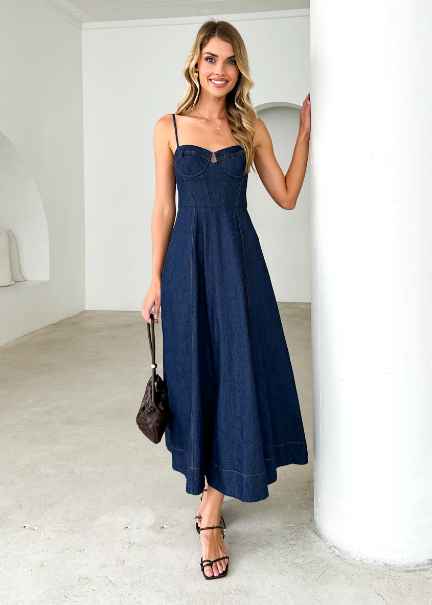 Braelynn Maxi Dress - Indigo - Honorern