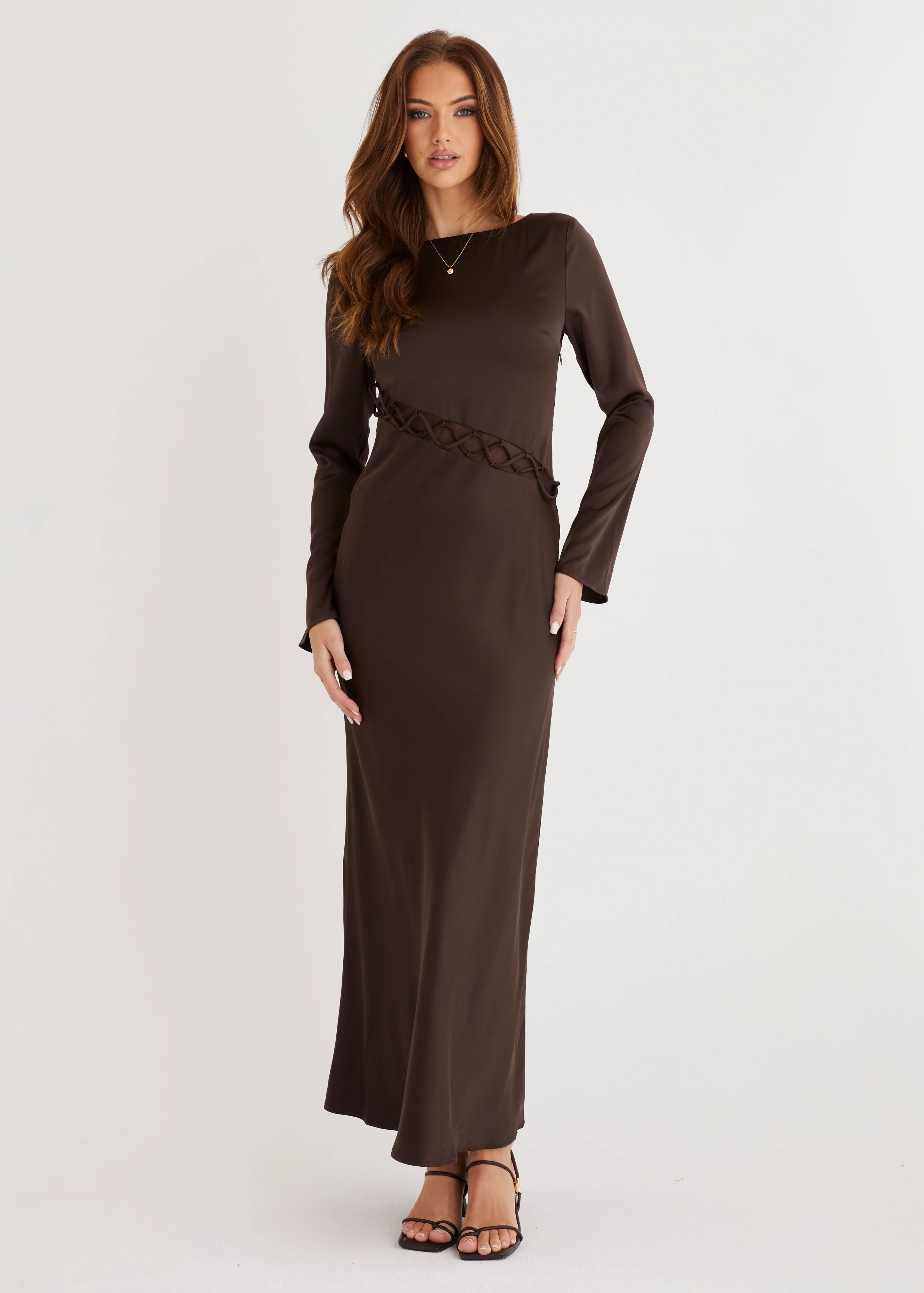 Roby Maxi Dress - Chocolate - Honorern