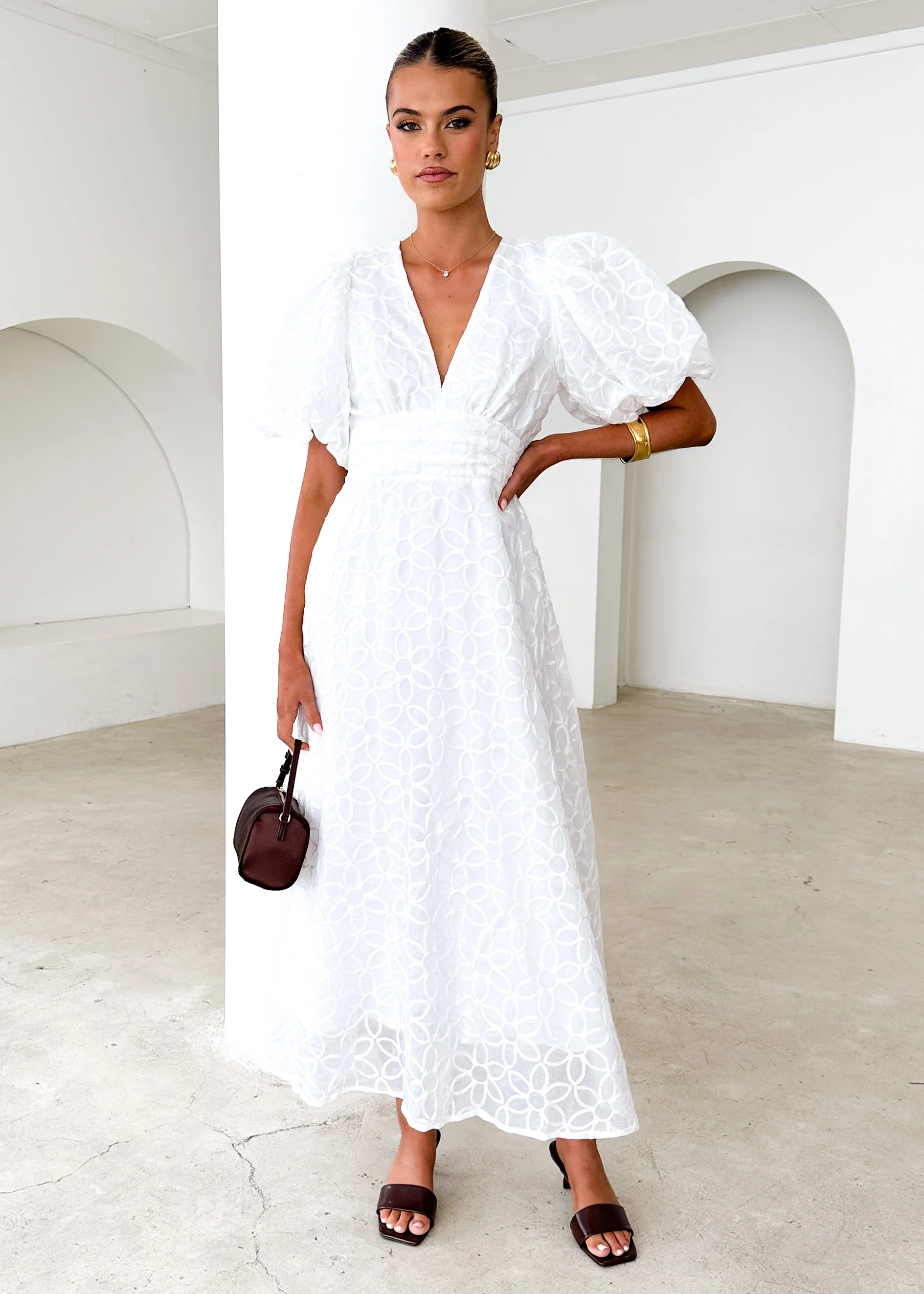 Pereira Maxi Dress - Off White - Honorern