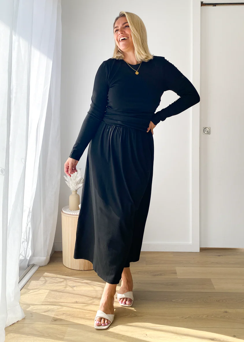 Siobhan Maxi Dress - Black - Honorern