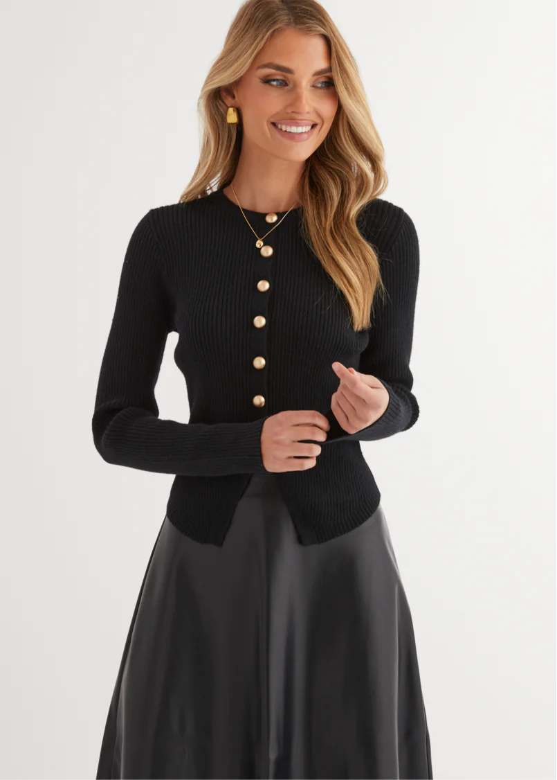 Sparrow Knit Top - Black - Honorern