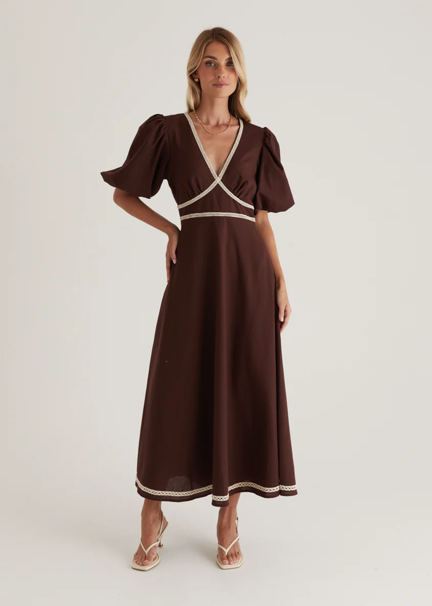 Ellodie Maxi Dress - Espresso - Honorern