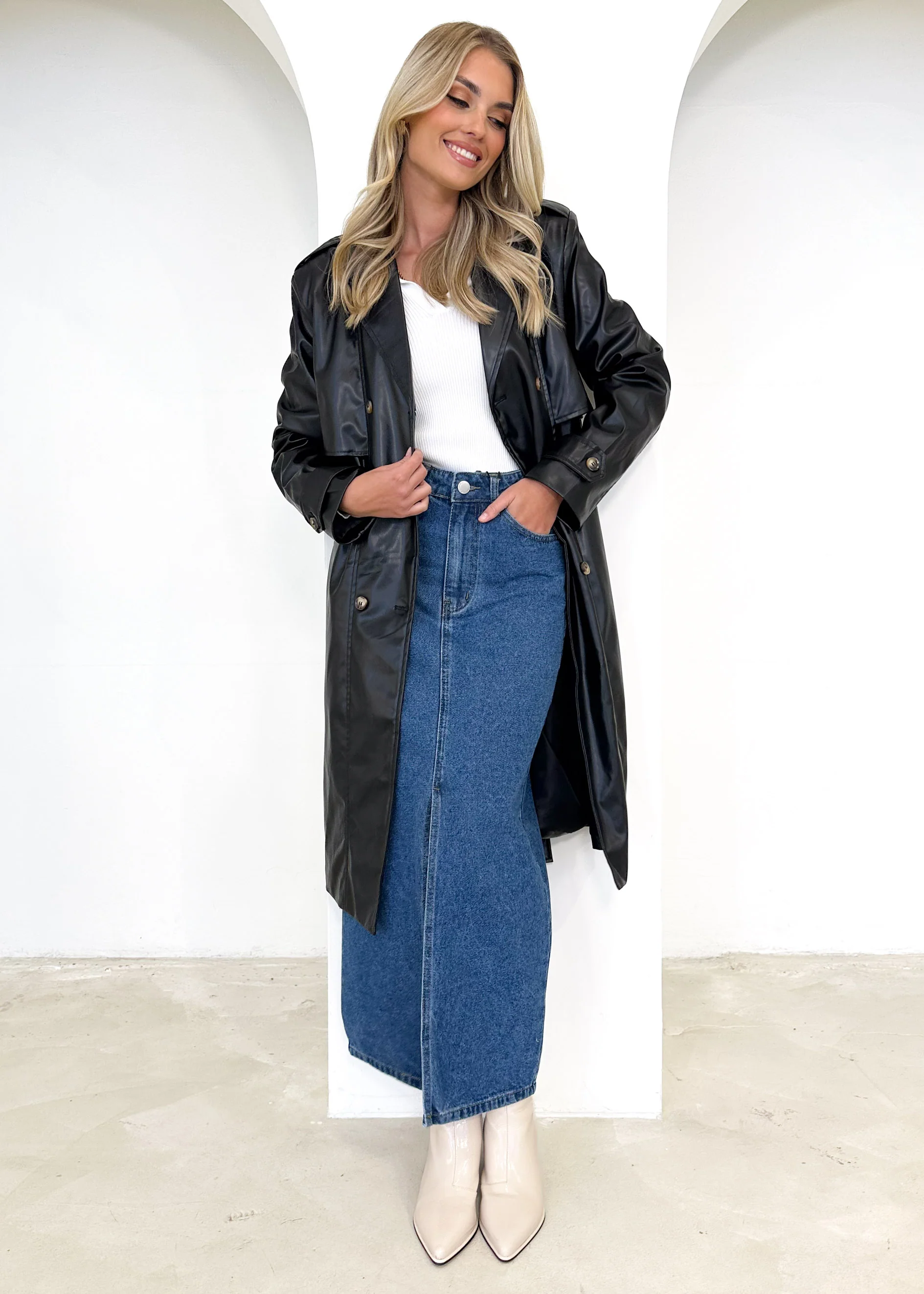 Ria Pu Trench - Black - Honorern