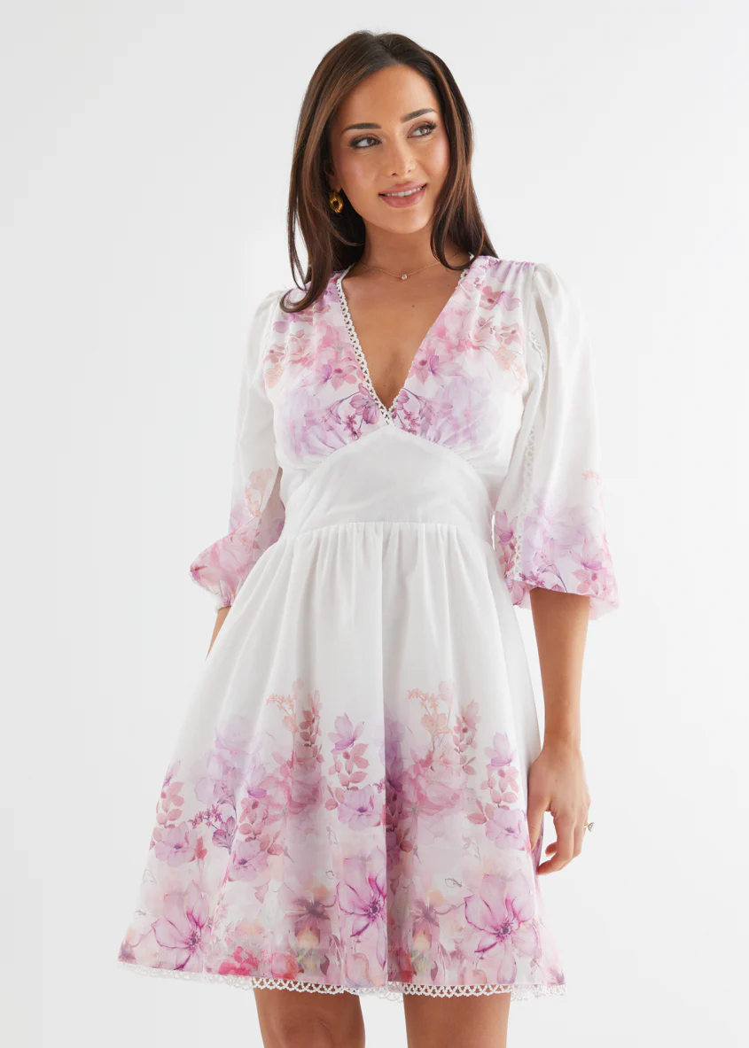 Layla Dress - Pink Flowers - Honorern