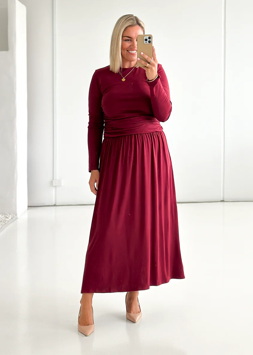 Siobhan Maxi Dress - Wine - Honorern