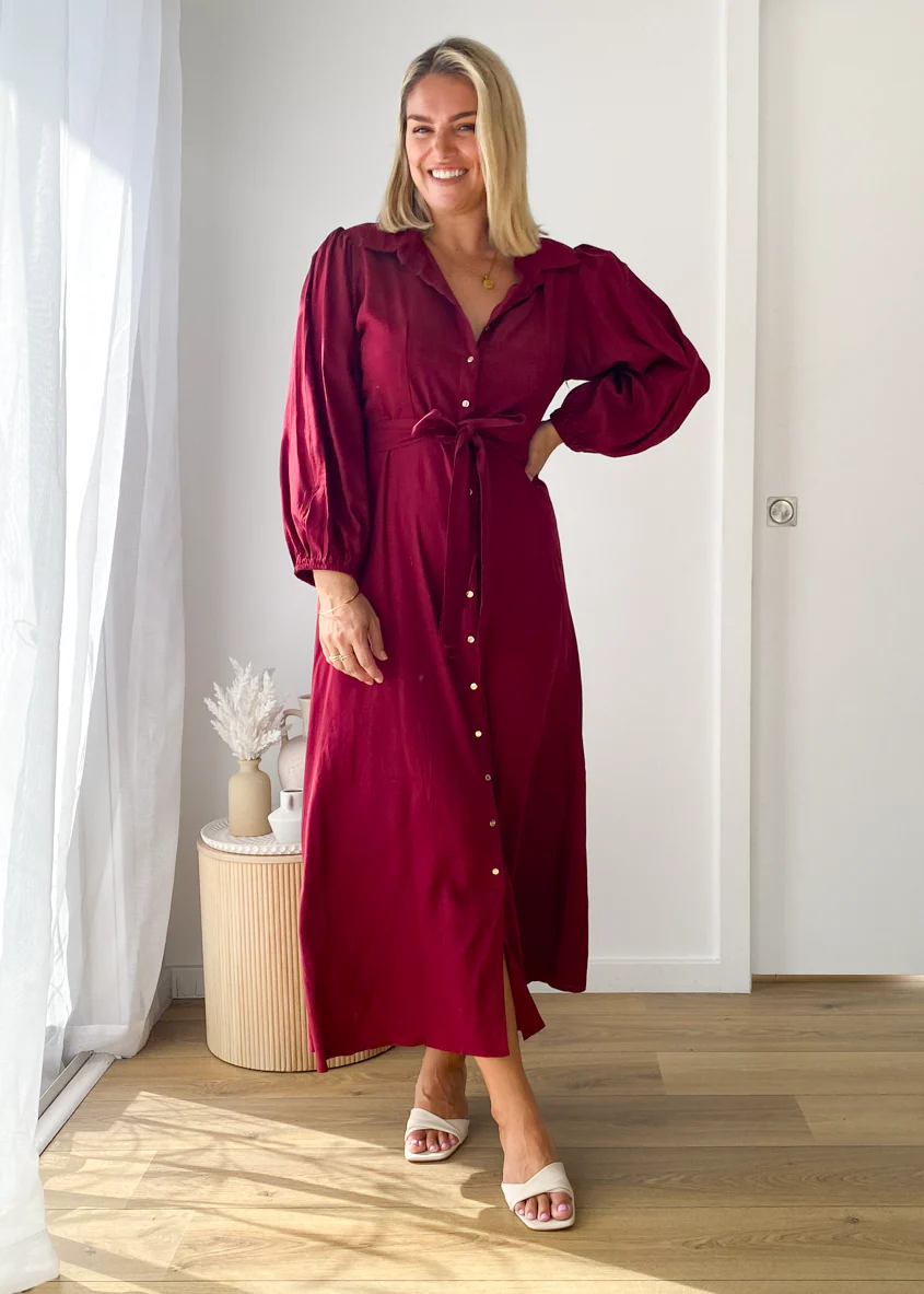 Romy Maxi Dress - Wine - Honorern