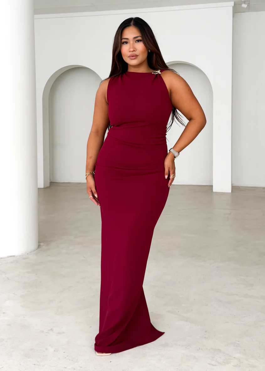 Rosita Maxi Dress - Burgundy - Honorern
