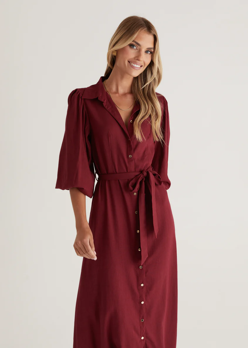 Romy Maxi Dress - Wine - Honorern