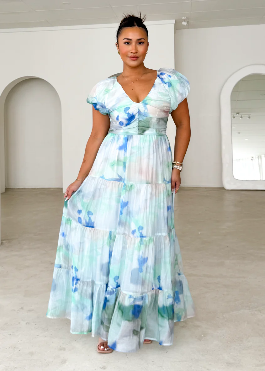 Sahnee Maxi Dress - Mint Haze - Honorern