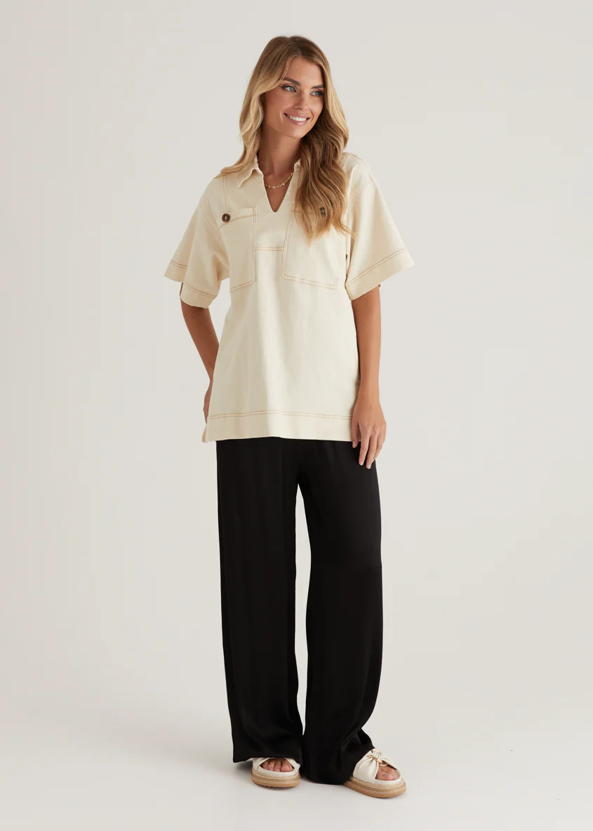 Caden Denim Shirt - Cream - Honorern