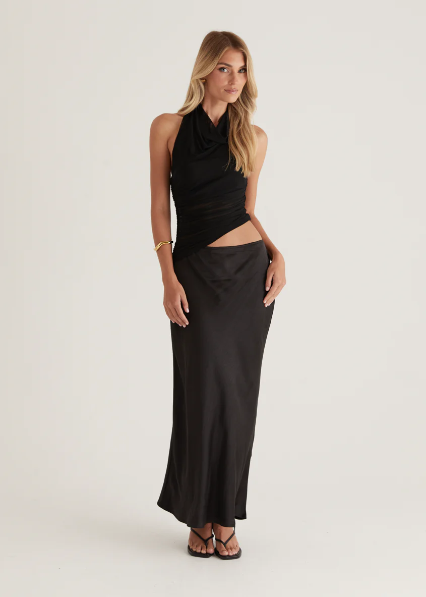 Renata Halter Maxi Dress - Black - Honorern