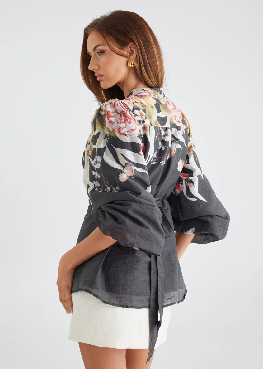 Zarline Blouse - Black Garden - Honorern