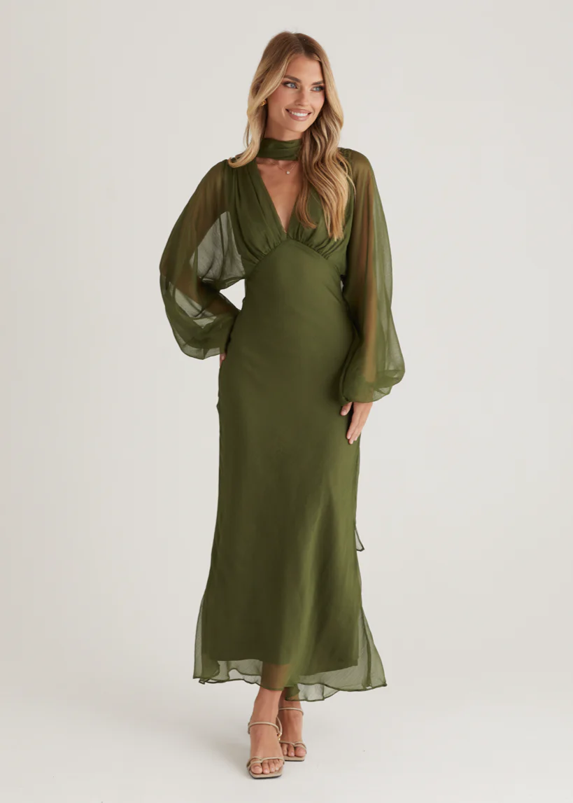Rosabella Maxi Dress - Olive - Honorern