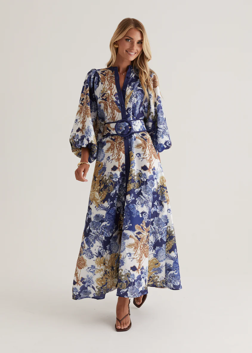 Wimsoe Midi Dress - Navy Chateau - Honorern