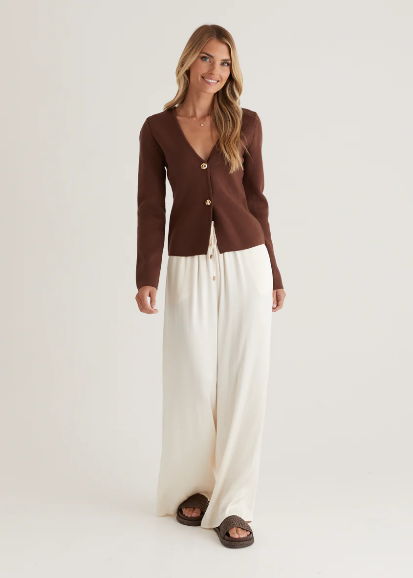 Triton Knit Top - Chocolate - Honorern