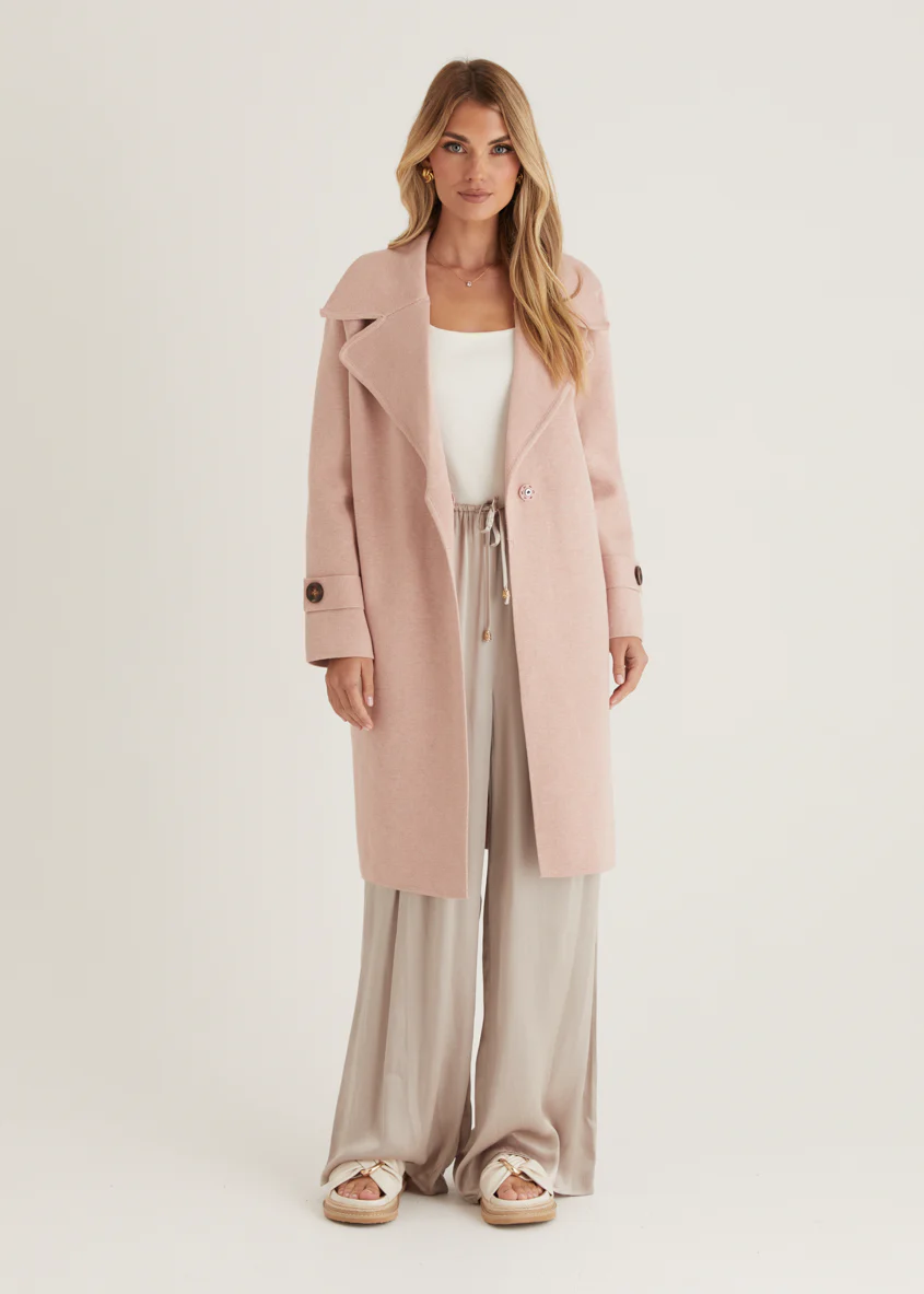 Chayso Knit Coat - Blush - Honorern